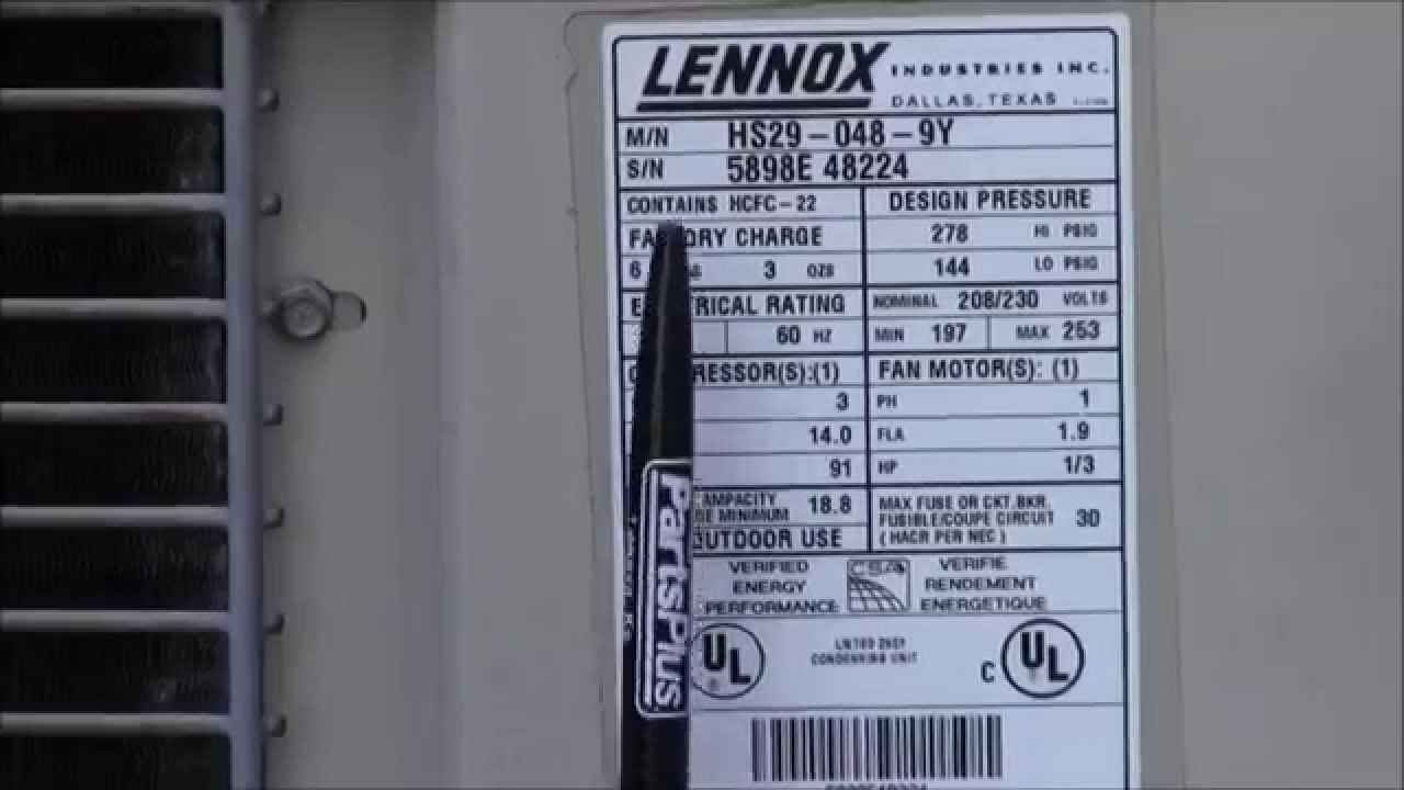 Air conditioner serial number lookup